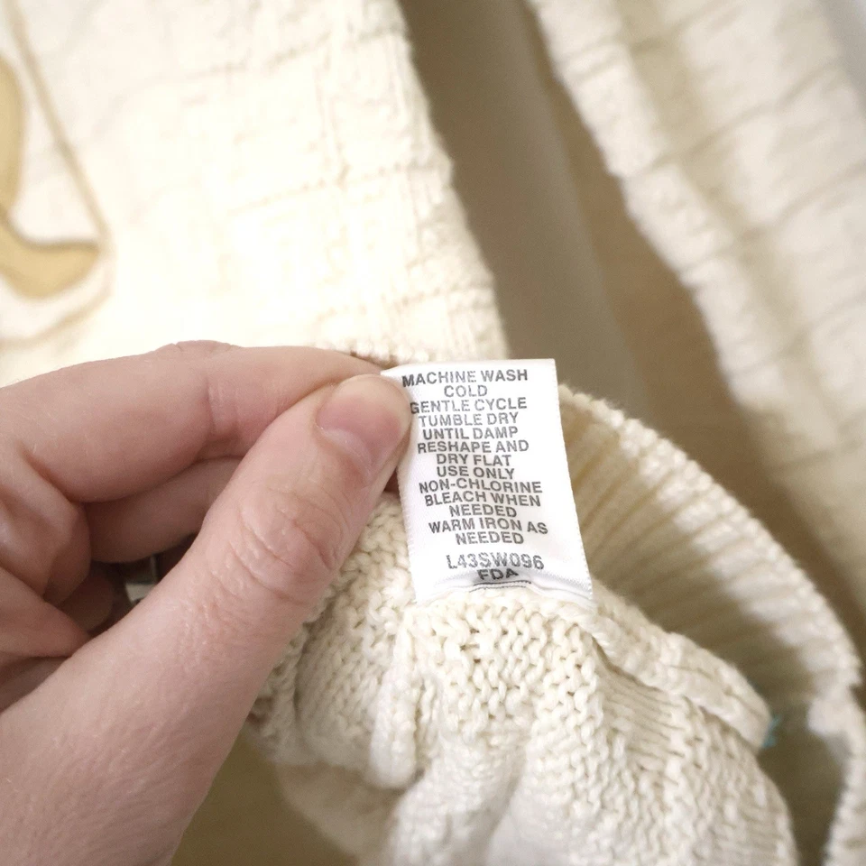 Cabelas Western Bota de Vaquero Sombrero Bordado Crema Algodón Suéter M Novedad Foto 4 de 4