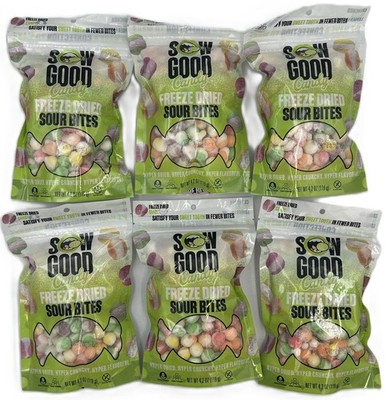 SOW GOOD Freeze Dried Sour Bites Crunchy-Flavorful EXP:10/18/2027 4.2oz 6-PACK