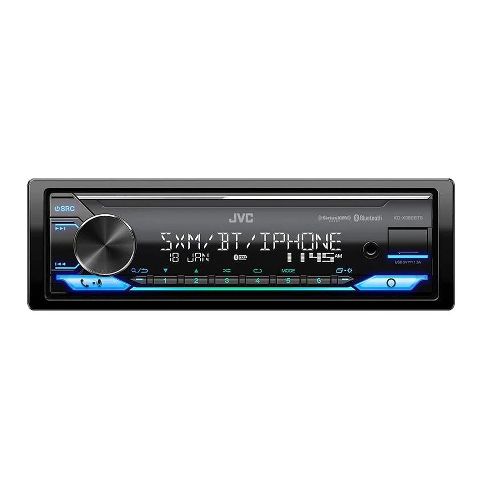 JVC KD-X380BTS Single DIN Bluetooth USB AUX AM/FM Radio Car Stereo Receiver - Image 2 of 4