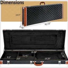 Ktaxon Portable Electric Guitar Case Hard Shell Square Wood for GST GTL Guitars