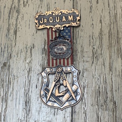 Jr O.U.A.M Losantiville Council 141 Ribbon Masonic Badge Pin