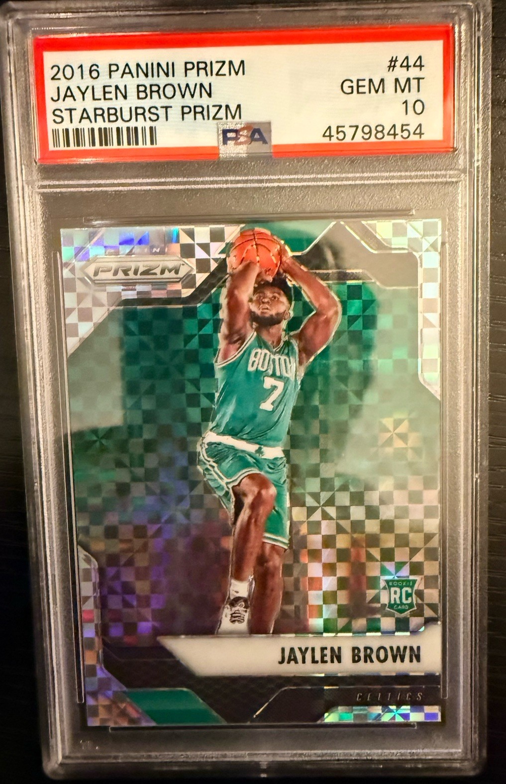 2016-17 Panini Prizm Jaylen Brown #44 Starburst Prizm Rookie RC PSA 10 Celtics