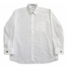 Vintage 80s Christian Dior Dress Shirt Men 16.5-35 White French Cuff Made in USA