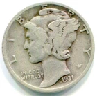 1931-D SILVER MERCURY DIME !!   Scarce Date !!