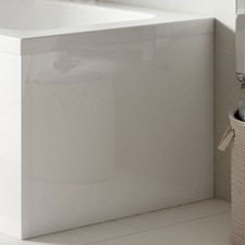 Image of Nuie Acrylic L-Shape Shower Bath End Panel 500mm H x 700mm W - Gloss White