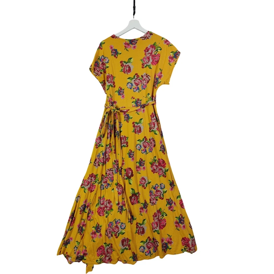 Matilda Jane Floral Cottage Wrap Maxi Dress 100% Cotton Womens Small Yellow - Image 3 of 4