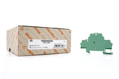 50 Stück Weidmüller ZDK 2.5 PE Schultzleiter-Reihenklemme 0,5-2,5mm2