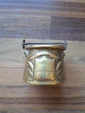 French Henry IV Hammered Brass Cooking Pot Antique c1890 Souvenir
