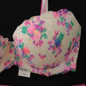 NEW Victoria's Secret VTG PINK Lace Cheekster Push up Bra Panty Set SMALL 34D