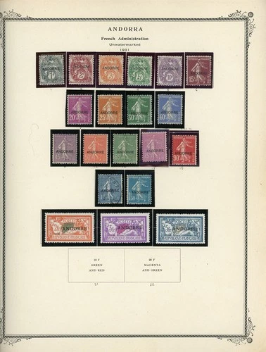 FRENCH ANDORRA ANDORRE Selections on Scott Album Page Lot #1 - SEE SCAN - $$$