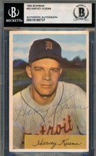 Harvey Kuenn Beckett BAS Vintage Signed 1954 Bowman Rookie Autographed