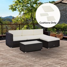 7 Piece Outdoor Cushion Pad Set for Rattan Furniture, Lightweight, Cushions ONLY