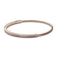 Pandora Armreif Signature I-D Pavé 14K Rosé Vergoldet 16 Cm 582313C01