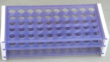 Plastic test tube rack 50 tubes diameter 16 mm 5/8" New