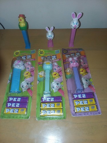 6 Stück Ostern PEZ Süßigkeitenspender Lamm Hase Baby Küken Baby Ei 3 Neu/Lose