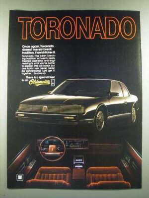 1986 Oldsmobile Toronado Ad - Doesn't Merely Break Tradition