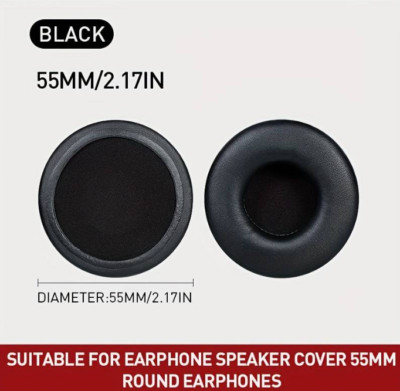Ohrpolster 55mm für Kopfhörer AKG JABRA Schwarz Premium Qualität 1 Paar