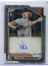 Carson Whisenhunt 2024 Bowman Chrome 1st Auto/Autograph /499 Refractor Giants