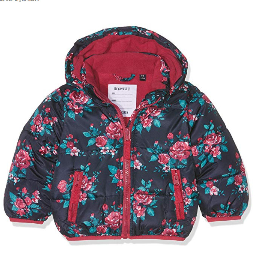 Bnwt Blue Seven Baby Girl's Navy Floral Padded Jacket - EU 86 cm
