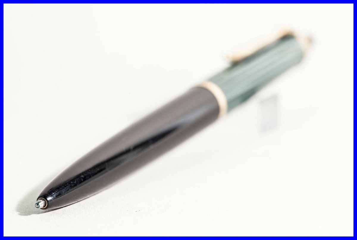 Pelikan 455 green striped ballpoint pen from approx 1959 w