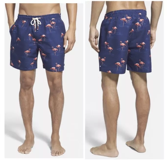 Sperry Top Sider Flamingo Print Swim Trunks Size Large L eBay