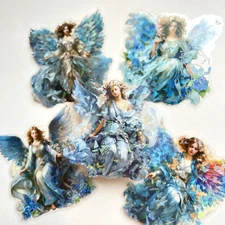 Blue Angel Holographic Stickers Scrapbooking Planner Journal Card Making