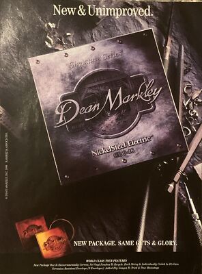 1999 Dean Markley Electric Guitar Strings Nickel Steel VTG 1990s PRINT AD