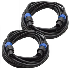 (2) SEISMIC AUDIO 25' Foot Speakon PA/DJ SPEAKER CABLE