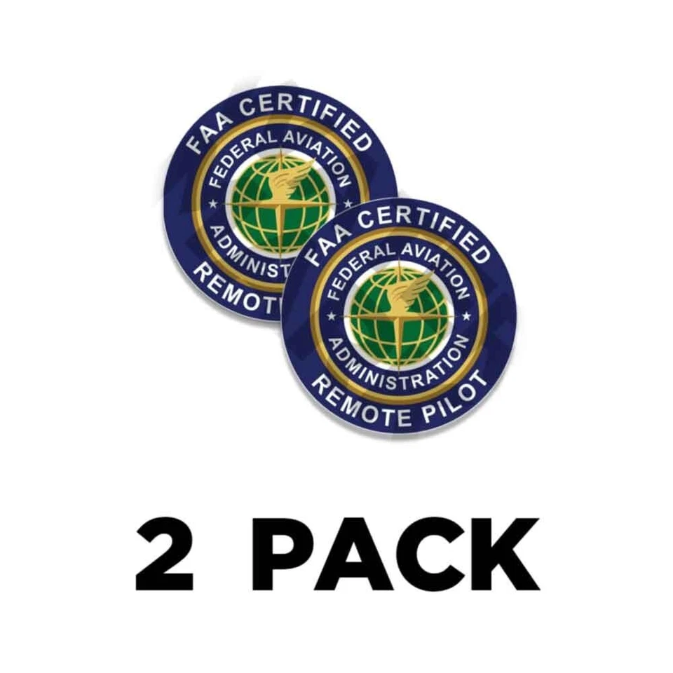 DECALS N DESIGNS FAA CERTIFIED Drone PILOT Decals 4" Drone Sticker Federal Aviation 2PK