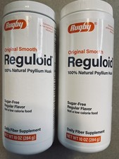 NEW RUGBY REGULOID LAXATIVE POWDER SUGAR FREE REGULAR FLAVOR 10oz 2 PACK INCL