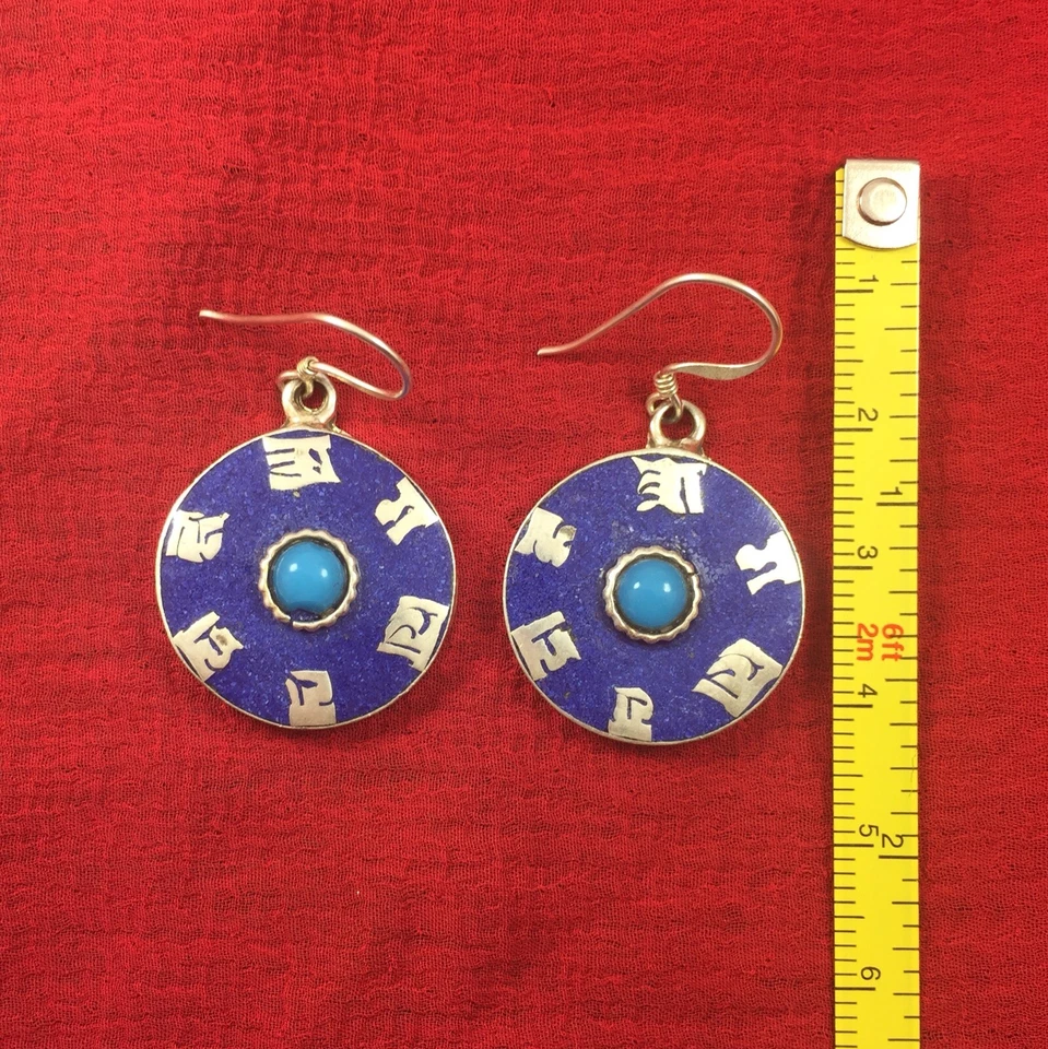 Vintage Earrings with Lapis And Turquoise stone - Image 3 of 3