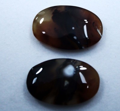 59.00 Cts Natural Cabochon Agate Slice Black Geode Smooth Loose Gemstone Pair