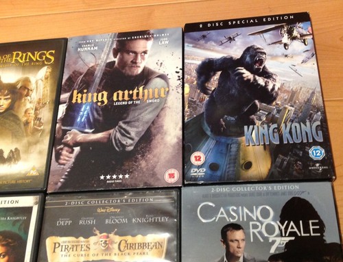 8 DVDs Lord of the Rings Casino Royal Pirates of Caribbean King Arthur King Kong - Imagen 4 de 7