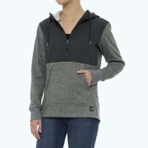 THE NORTH FACE Tech SHERPA PULLOVER 1/2 Zip FLEECE Hood JACKET Coat WOMENS sz XL