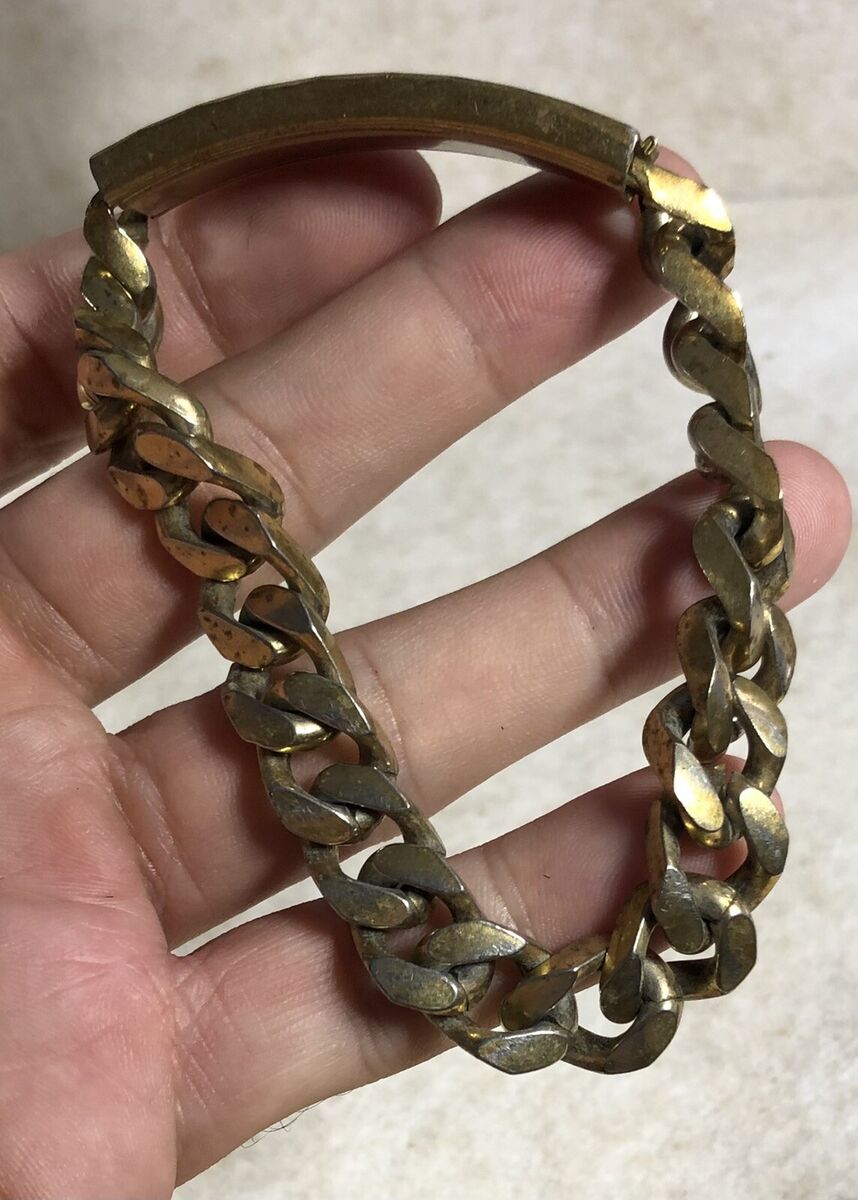 Vintage Speidel Men's ID Gold Tone Bracelet With Greg Vintage Speidel Men's ID Gold Tone Bracelet With Greg