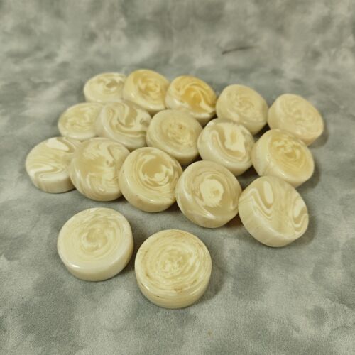 Set of 30+ Catalin Bakelite 1.5" Backgammon Chips Mocha Swirl & Ivory Cream 599g - Picture 10 of 21