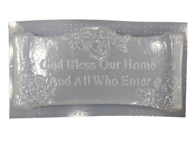 God Bless Our Home Plaque Plaster, Cement or Concrete Garden Plaque Mold 7218