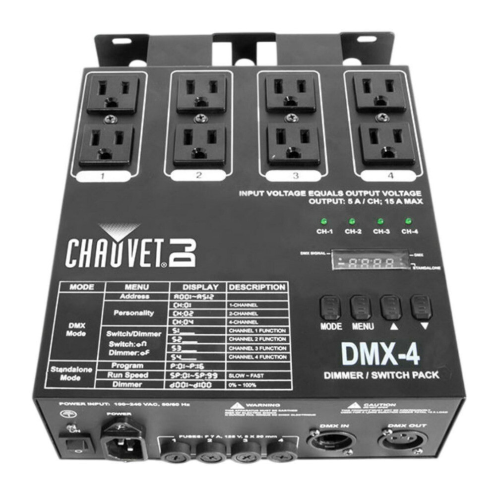 Chauvet DJ DMX 4 Black 4-канальный диммер и релейный блок со встроенной схемой 27190₽