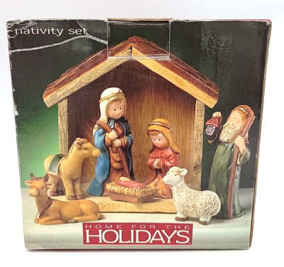   Mini Nativity Set 6'' Christmas May Dept Store 2003 Home For The Holidays New