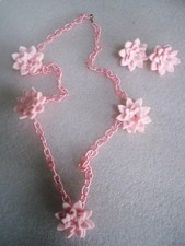 COLLANA LUNGA E ORECCHINI LOBO IN FELTRO FATTI A MANO