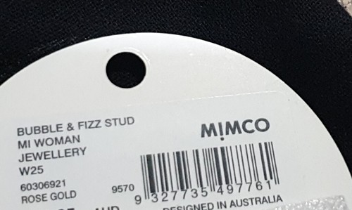 MIMCO Circulate Stud Earrings In ROSE Gold Tone HARDWARE+ MIMCO Dust Bag New ❤❤❤ - Picture 9 of 10
