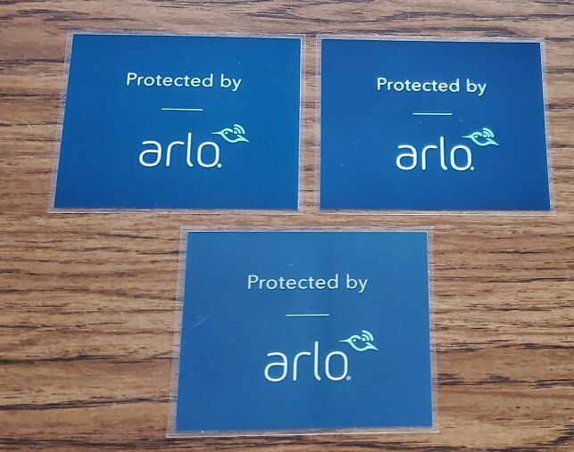 Arlo Sticker Home Window Door Decal for Video Monitoring ~ 3 Pack | eBay