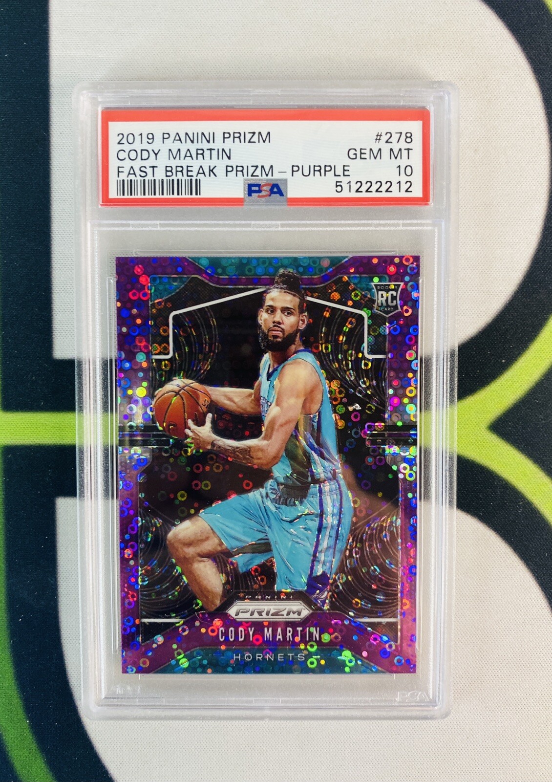 2019 Panini Prizm Cody Martin #278 Fast Break Purple /75 PSA 10 RC Rookie Pop 2