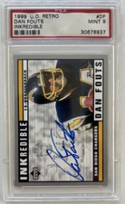 1999 UD RETRO INKREDIBLE #DF DAN FOUTS AUTOGRAPH CHARGERS HOF, PSA 9 (937)