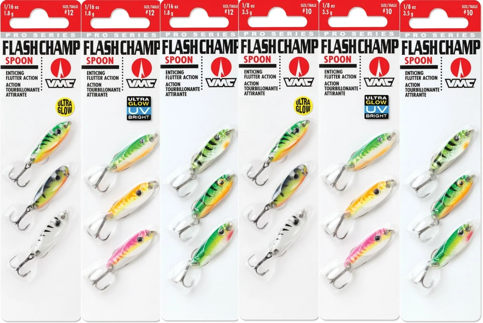 VMC FCS Flash Champ Spoon Kit 3 baits on one card You Pick Size Color & Qty