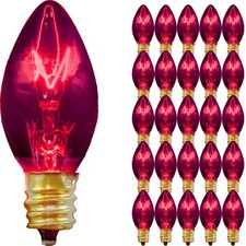 C-7 CLEAR PURPLE TWINKLE LIGHT BULBS BRAND NEW C7 E12 FLASHING CHRISTMAS LIGHTS