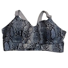 NWT VICTORIA'S SECRET Sports Bras Sz XL Blue Snake Lightly Lined Pullover