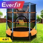 Everfit 4.5FT Trampoline for Kids w/ Enclosure Safety Net Rebounder Orange