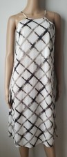 Forever 21 Ecru Black Brown Contemporary Tank Midi Dress Side Slits szize S