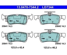 Brake pad set, disc brake ATE ceramic ATE 13.0470-7344.2